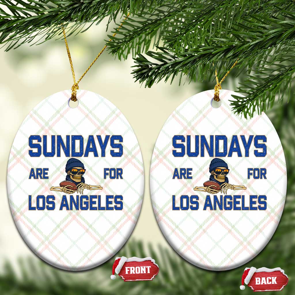 Sundays Are For Los Angeles Ceramic Ornament Skeleton Game Day Sports Fan