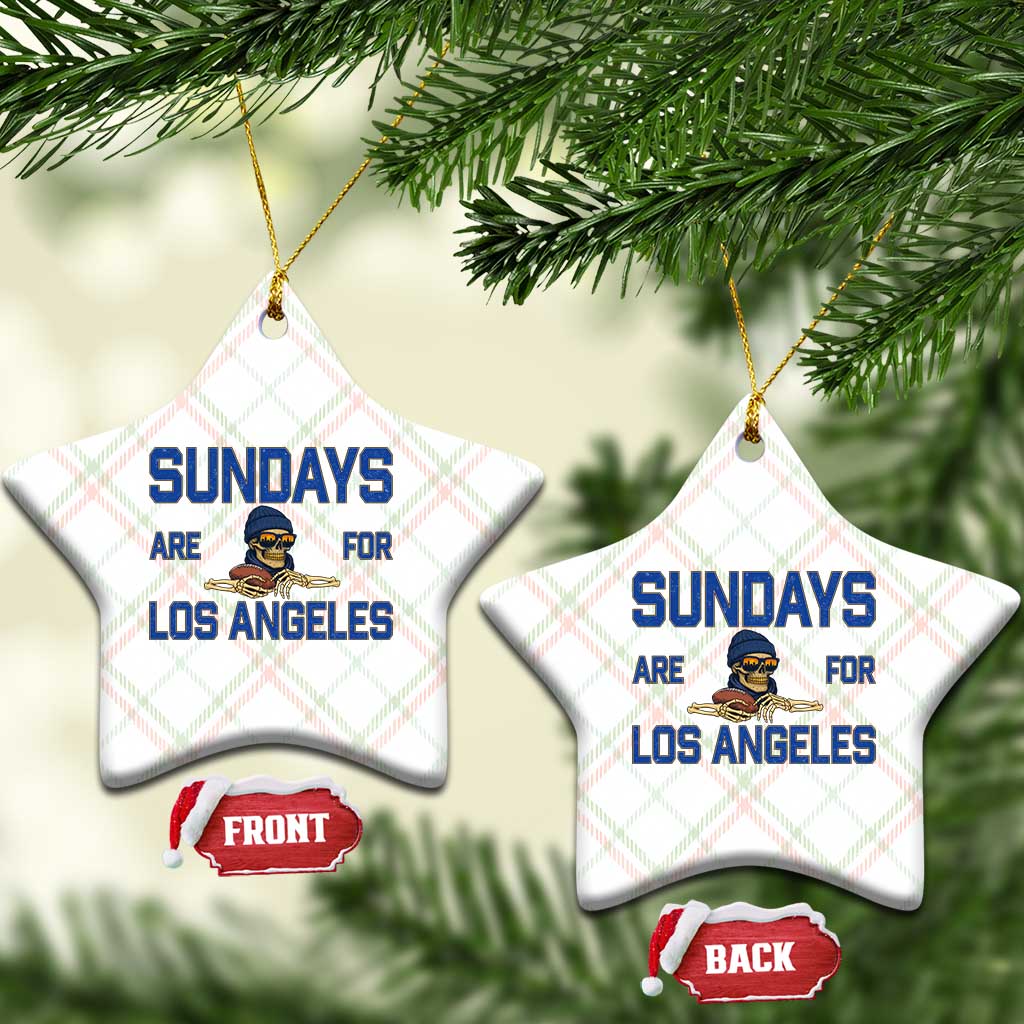 Sundays Are For Los Angeles Ceramic Ornament Skeleton Game Day Sports Fan