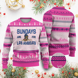 Sundays Are For Los Angeles Ugly Christmas Sweater Skeleton Game Day Sports Fan