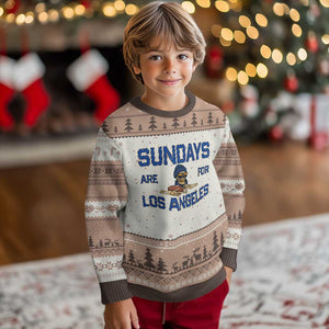 Sundays Are For Los Angeles Ugly Christmas Sweater Skeleton Game Day Sports Fan