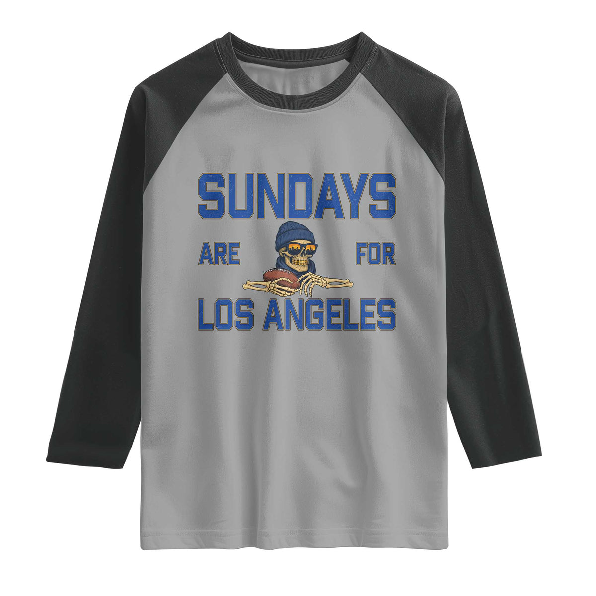 Sundays Are For Los Angeles Raglan Shirt Skeleton Game Day Sports Fan