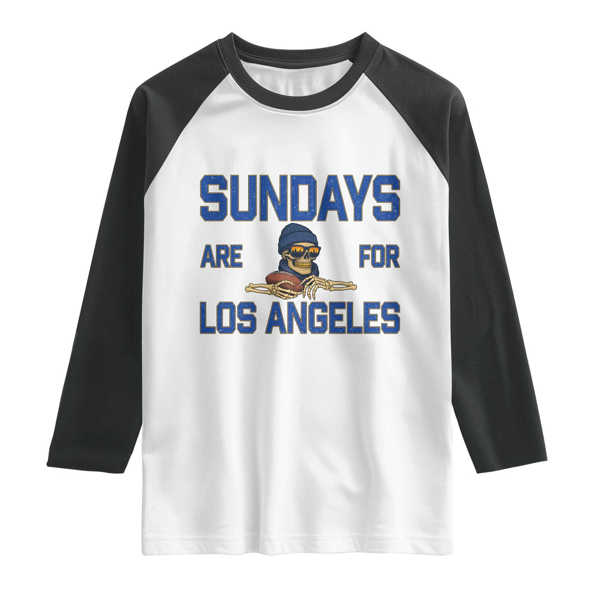 Sundays Are For Los Angeles Raglan Shirt Skeleton Game Day Sports Fan