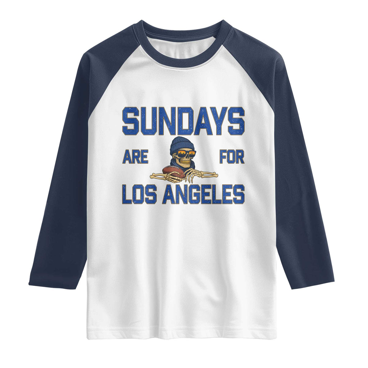 Sundays Are For Los Angeles Raglan Shirt Skeleton Game Day Sports Fan