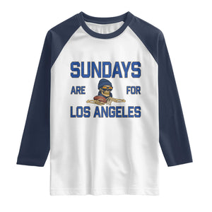 Sundays Are For Los Angeles Raglan Shirt Skeleton Game Day Sports Fan