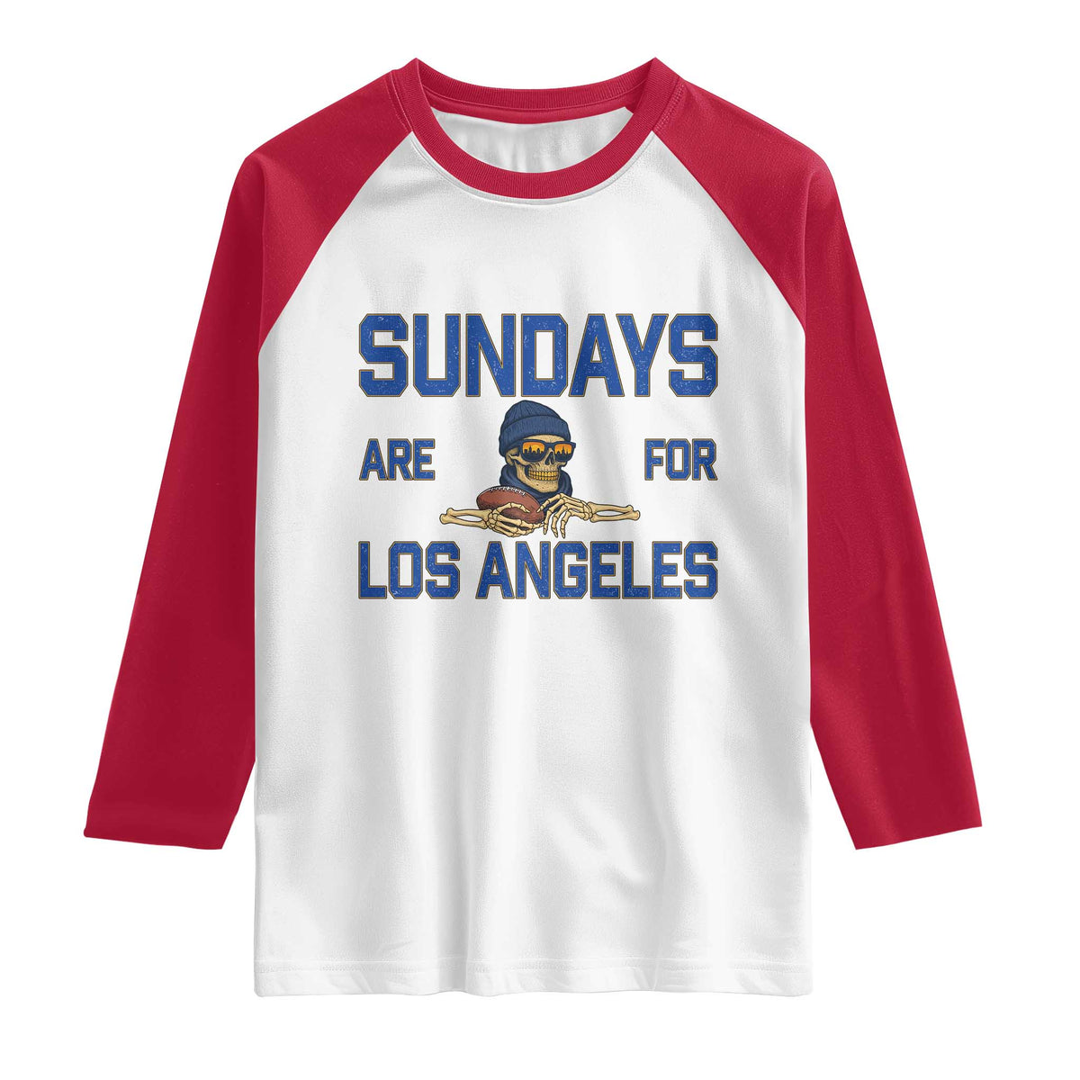 Sundays Are For Los Angeles Raglan Shirt Skeleton Game Day Sports Fan