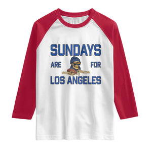 Sundays Are For Los Angeles Raglan Shirt Skeleton Game Day Sports Fan