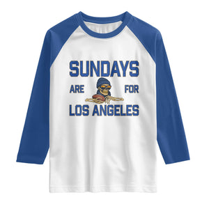 Sundays Are For Los Angeles Raglan Shirt Skeleton Game Day Sports Fan