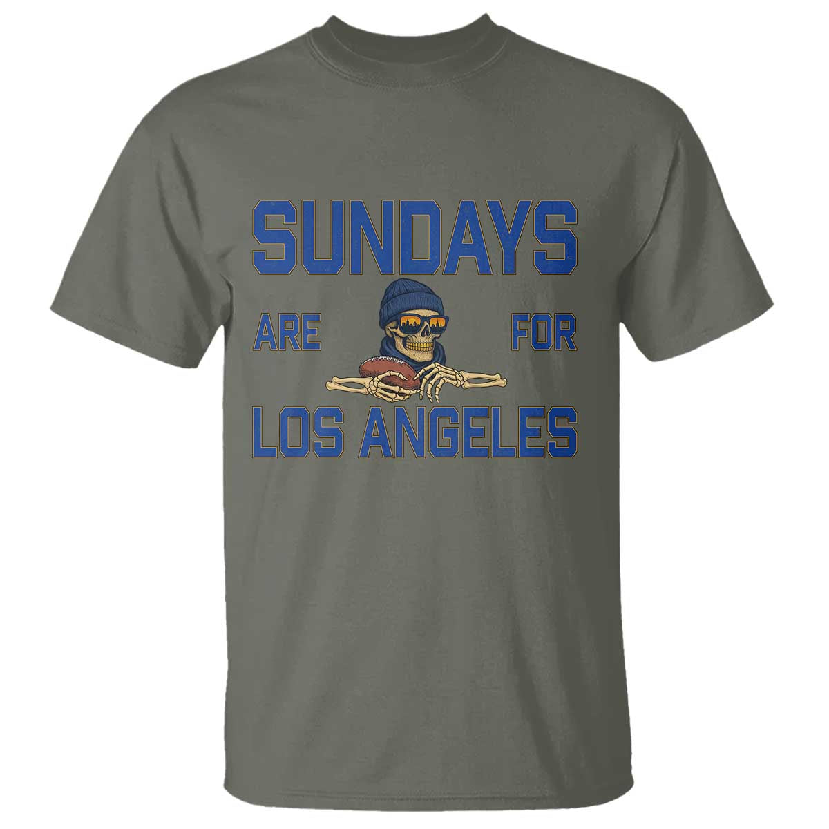 Sundays Are For Los Angeles T Shirt Skeleton Game Day Sports Fan