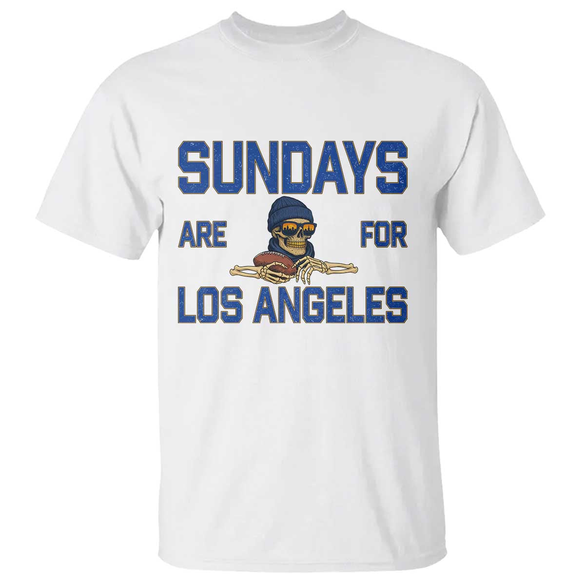 Sundays Are For Los Angeles T Shirt Skeleton Game Day Sports Fan