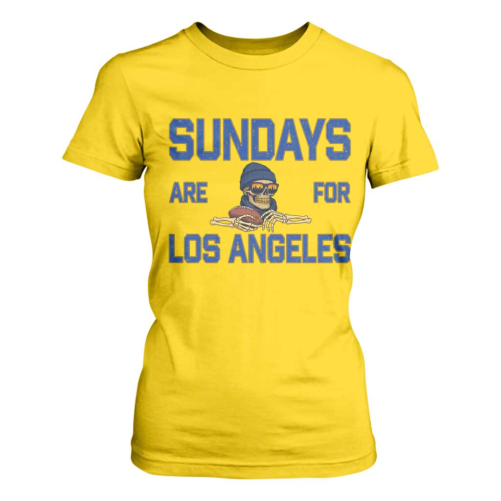 Sundays Are For Los Angeles T Shirt For Women Skeleton Game Day Sports Fan