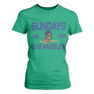Sundays Are For Los Angeles T Shirt For Women Skeleton Game Day Sports Fan