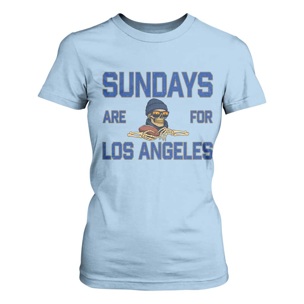 Sundays Are For Los Angeles T Shirt For Women Skeleton Game Day Sports Fan