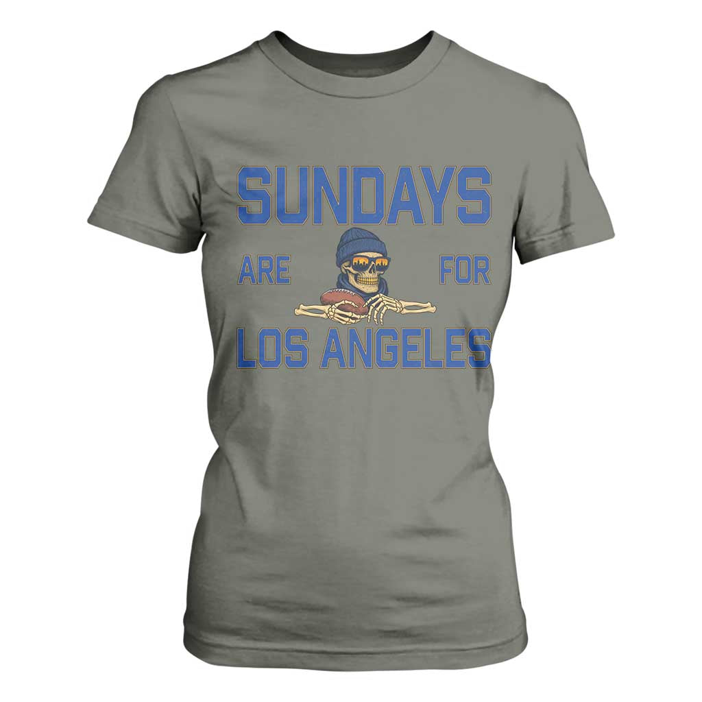 Sundays Are For Los Angeles T Shirt For Women Skeleton Game Day Sports Fan