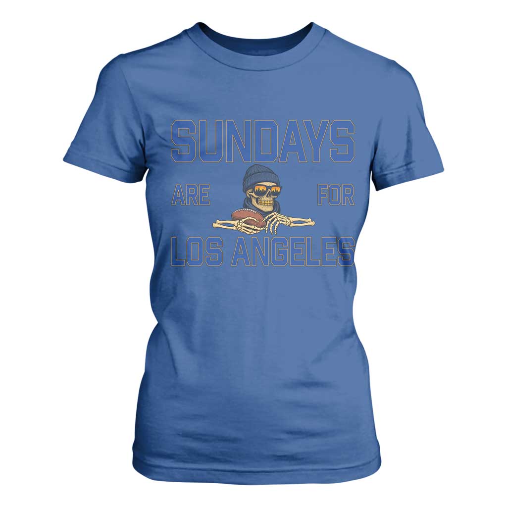 Sundays Are For Los Angeles T Shirt For Women Skeleton Game Day Sports Fan TS12 Royal Blue Print Your Wear