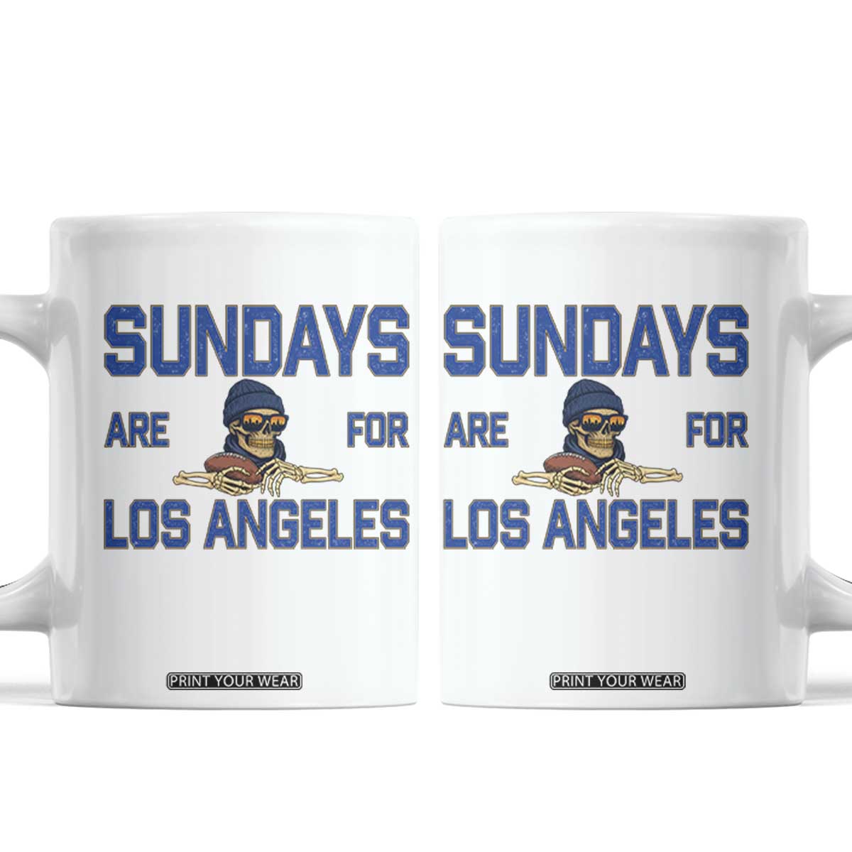 Sundays Are For Los Angeles Coffee Mug Skeleton Game Day Sports Fan TS12 White Print Your Wear