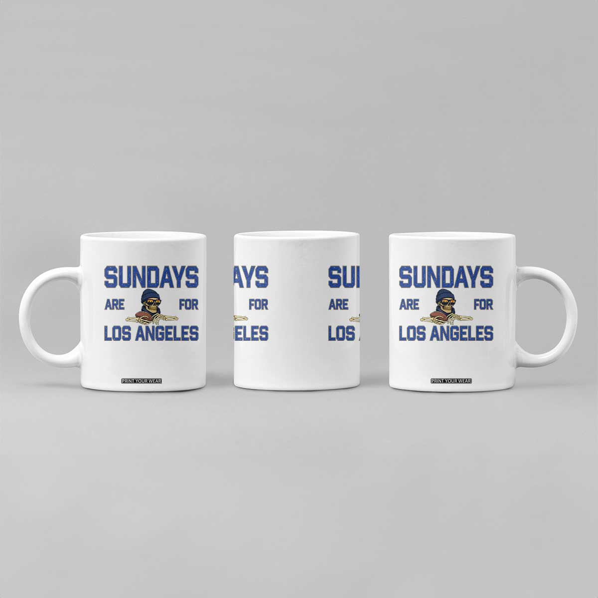 Sundays Are For Los Angeles Coffee Mug Skeleton Game Day Sports Fan