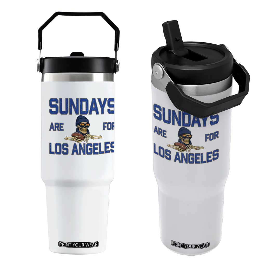 Sundays Are For Los Angeles Flip Straw Tumbler Skeleton Game Day Sports Fan TS12 One Size: 30 oz White Print Your Wear