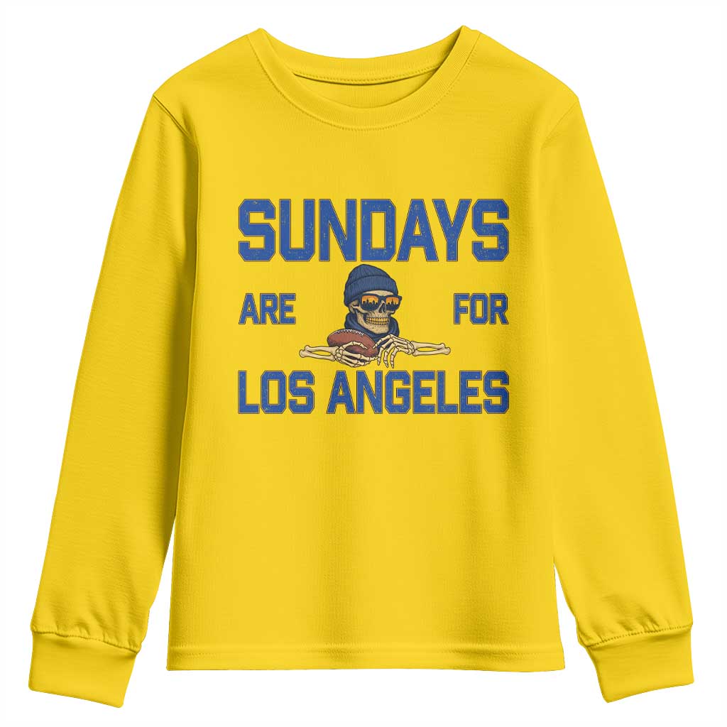 Sundays Are For Los Angeles Youth Sweatshirt Skeleton Game Day Sports Fan
