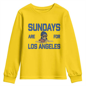 Sundays Are For Los Angeles Youth Sweatshirt Skeleton Game Day Sports Fan
