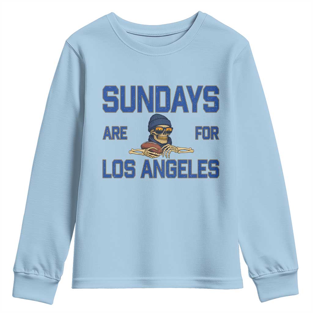 Sundays Are For Los Angeles Youth Sweatshirt Skeleton Game Day Sports Fan