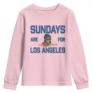 Sundays Are For Los Angeles Youth Sweatshirt Skeleton Game Day Sports Fan