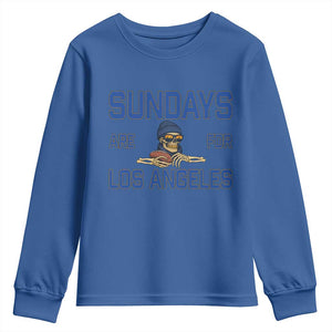 Sundays Are For Los Angeles Youth Sweatshirt Skeleton Game Day Sports Fan