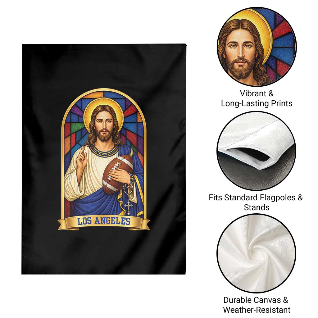 Los Angeles Jesus Game Day Faith Garden Flag Christian Sports Fan Pride