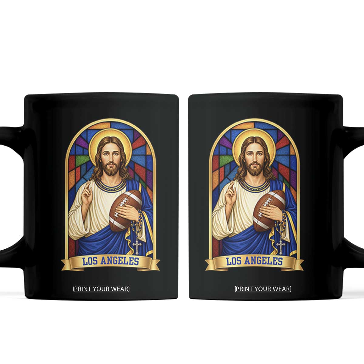Los Angeles Jesus Game Day Faith Coffee Mug Christian Sports Fan Pride TS12 Black Print Your Wear