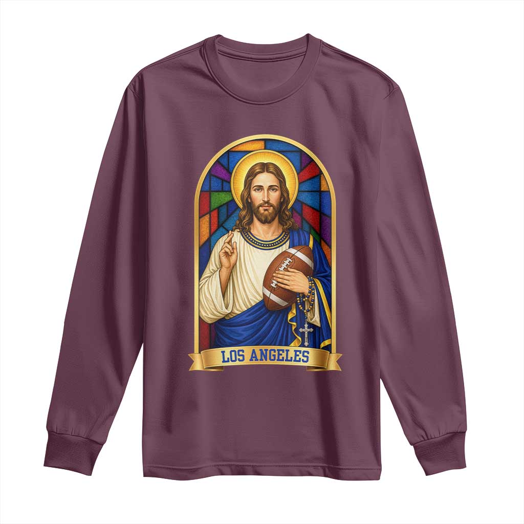 Los Angeles Jesus Game Day Faith Long Sleeve Shirt Christian Sports Fan Pride
