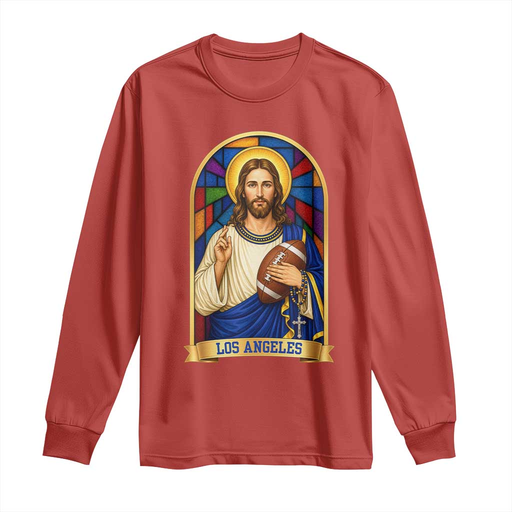 Los Angeles Jesus Game Day Faith Long Sleeve Shirt Christian Sports Fan Pride