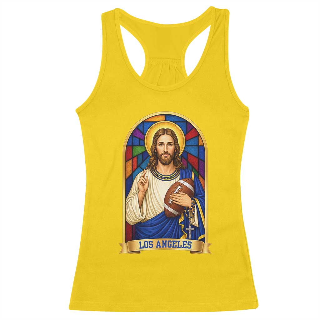 Los Angeles Jesus Game Day Faith Racerback Tank Top Christian Sports Fan Pride