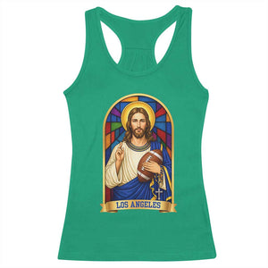 Los Angeles Jesus Game Day Faith Racerback Tank Top Christian Sports Fan Pride