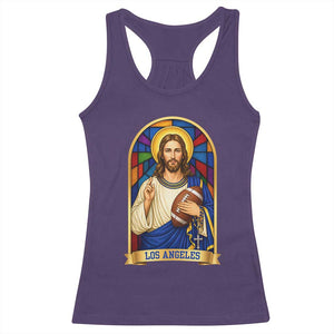 Los Angeles Jesus Game Day Faith Racerback Tank Top Christian Sports Fan Pride