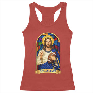 Los Angeles Jesus Game Day Faith Racerback Tank Top Christian Sports Fan Pride