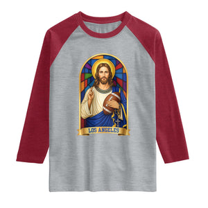 Los Angeles Jesus Game Day Faith Raglan Shirt Christian Sports Fan Pride