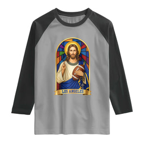 Los Angeles Jesus Game Day Faith Raglan Shirt Christian Sports Fan Pride