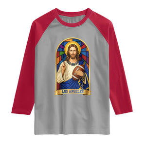 Los Angeles Jesus Game Day Faith Raglan Shirt Christian Sports Fan Pride