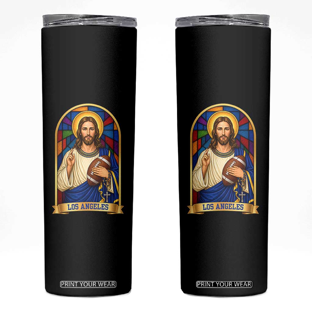 Los Angeles Jesus Game Day Faith Skinny Tumbler Christian Sports Fan Pride TS12 Black Print Your Wear