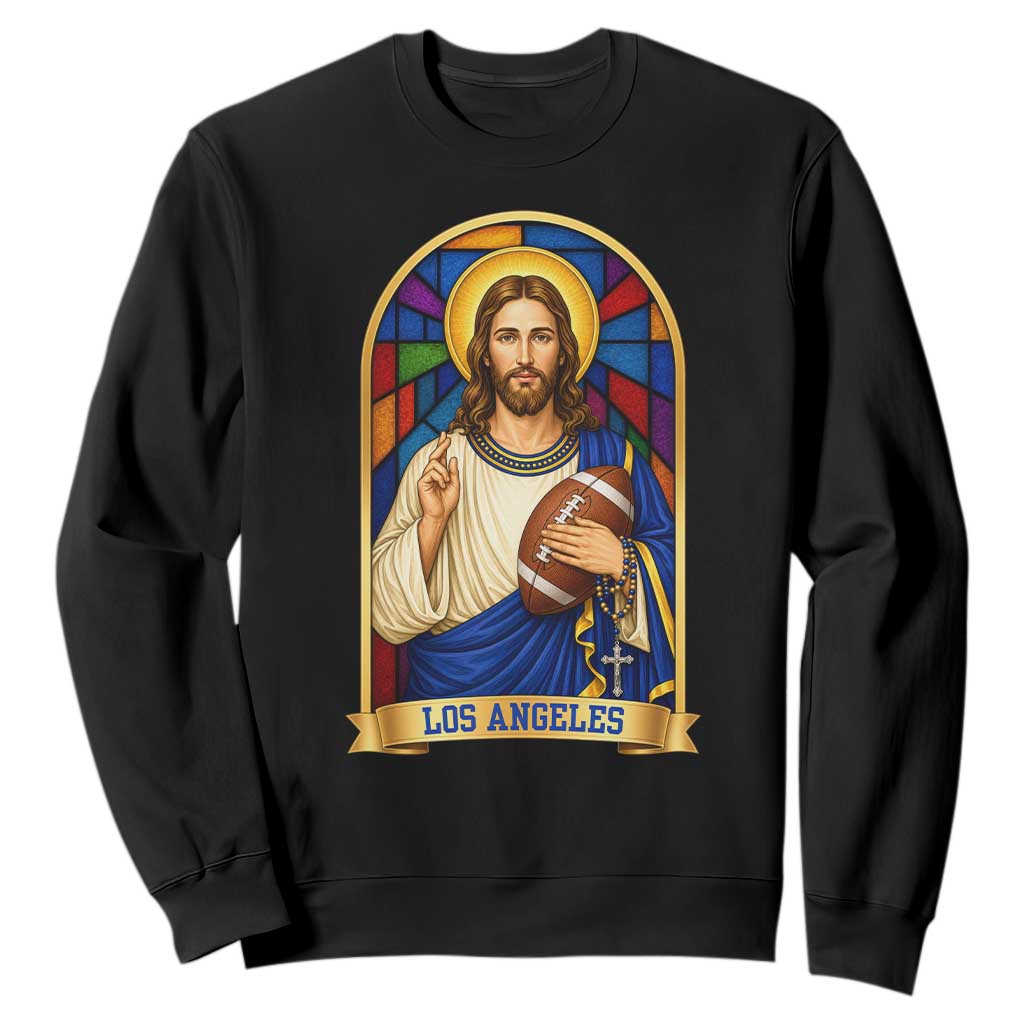 Los Angeles Jesus Game Day Faith Sweatshirt Christian Sports Fan Pride