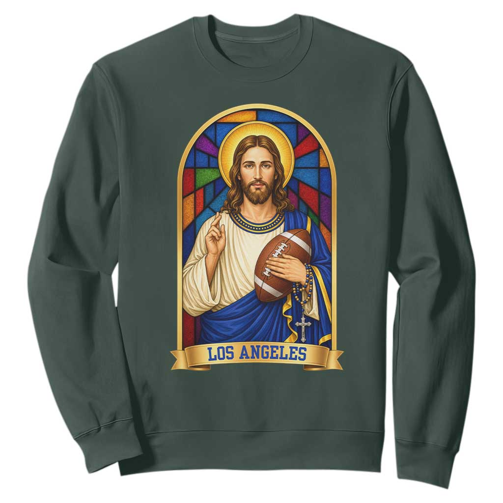 Los Angeles Jesus Game Day Faith Sweatshirt Christian Sports Fan Pride