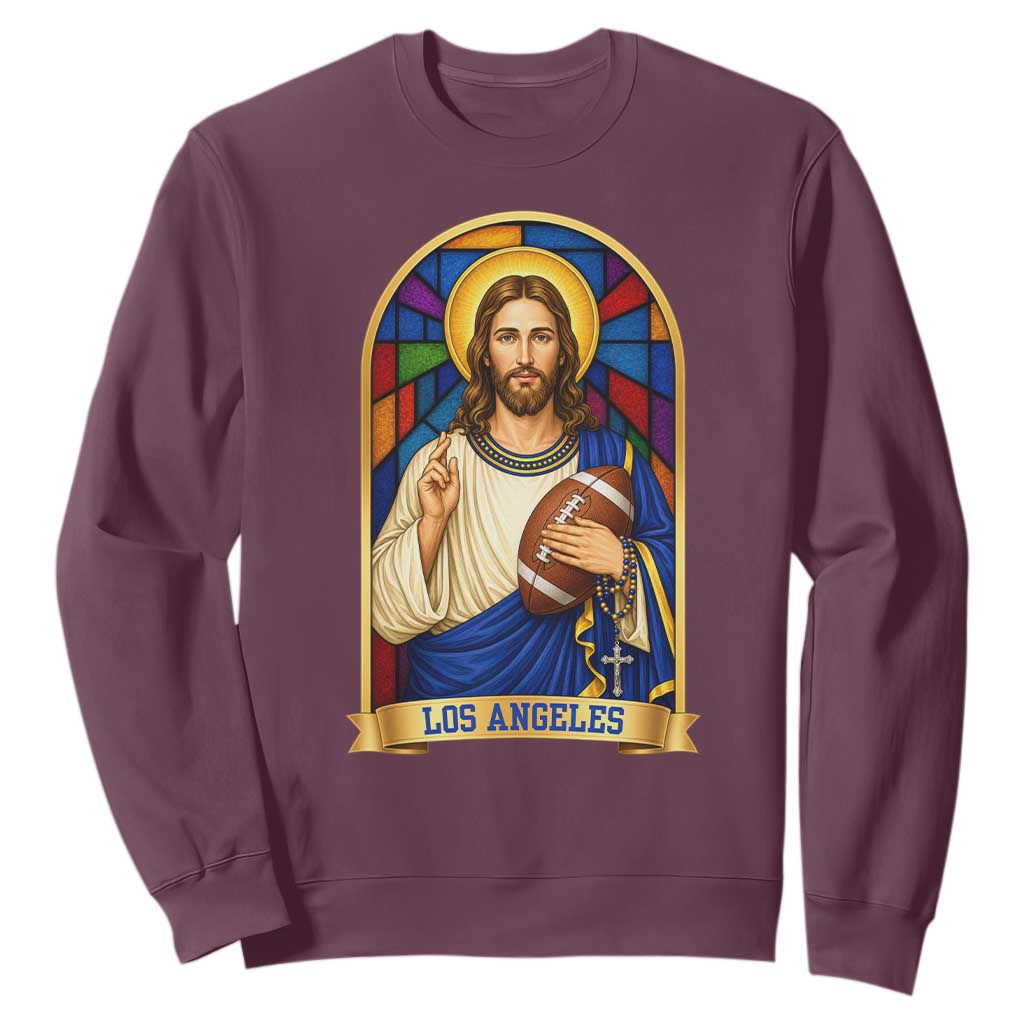 Los Angeles Jesus Game Day Faith Sweatshirt Christian Sports Fan Pride