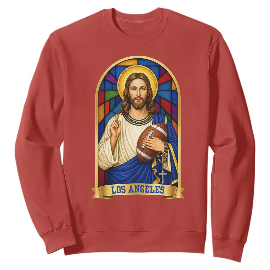 Los Angeles Jesus Game Day Faith Sweatshirt Christian Sports Fan Pride