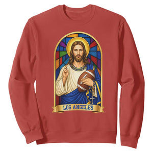 Los Angeles Jesus Game Day Faith Sweatshirt Christian Sports Fan Pride