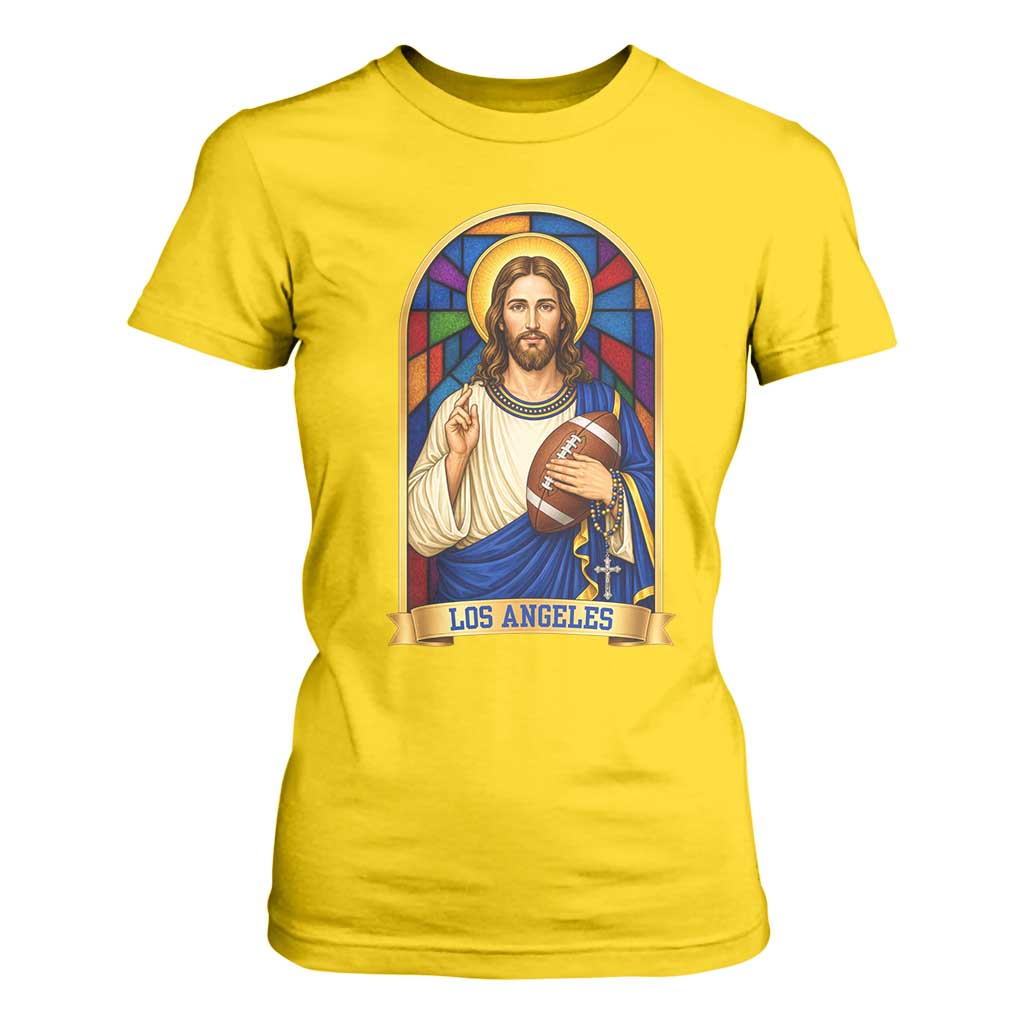 Los Angeles Jesus Game Day Faith T Shirt For Women Christian Sports Fan Pride