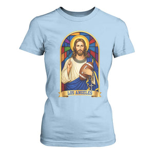 Los Angeles Jesus Game Day Faith T Shirt For Women Christian Sports Fan Pride
