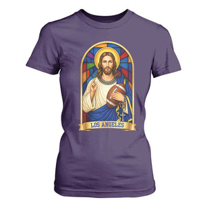 Los Angeles Jesus Game Day Faith T Shirt For Women Christian Sports Fan Pride