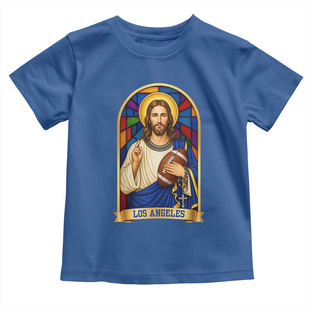 Los Angeles Jesus Game Day Faith Toddler T Shirt Christian Sports Fan Pride TS12 Royal Blue Print Your Wear