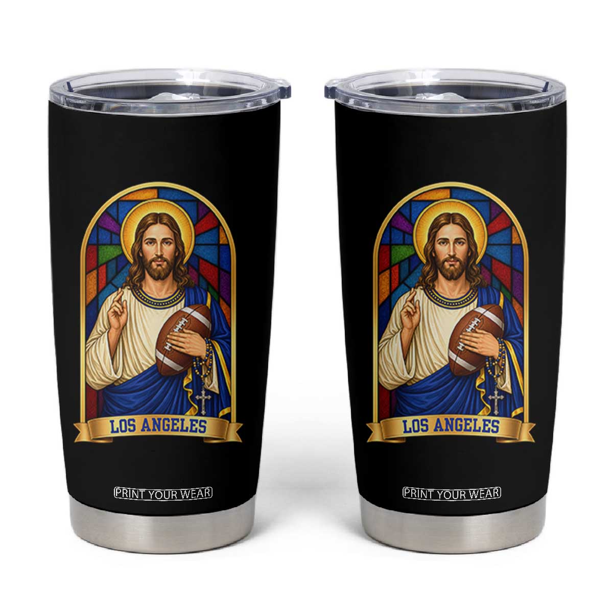 Los Angeles Jesus Game Day Faith Tumbler Cup Christian Sports Fan Pride TS12 Black Print Your Wear