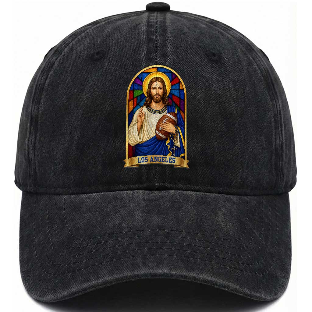 Los Angeles Jesus Game Day Faith Washed Cotton Baseball Cap Christian Sports Fan Pride TS12 Print Your Wear