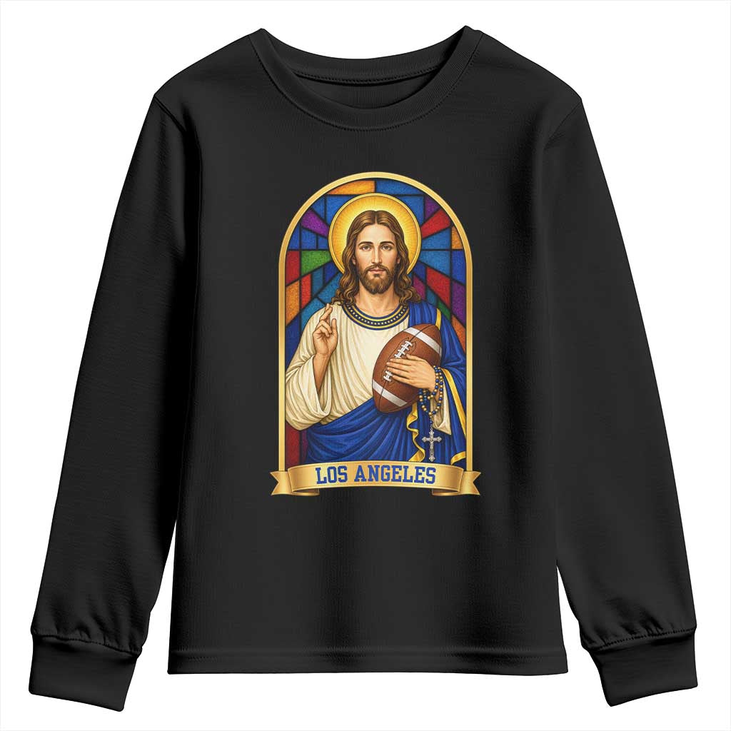 Los Angeles Jesus Game Day Faith Youth Sweatshirt Christian Sports Fan Pride